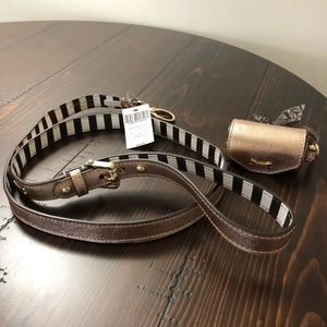 Henri Bendel Leather Leash & Poop Bag Dispenser